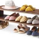 Whitmor Wood Stackable 2-Shelf Shoe Rack, Walnut, 31 inches