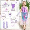 iTVTi Girls Mermaid Costume Princess Ariel Dress Up Halloween Fancy Purple Outfits