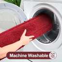 LOCHAS Long Bathroom Rugs Runner, 24" x 70" Large Bath Rug Non Slip Washable, Absorbent Microfiber Bath Mat Luxury Soft, Cozy Bathroom Runner Rug for Shower Quick Dry, Red