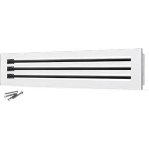 30x6 Modern AC Vent Cover Decorative Air Vent Register Grille, Linear Slot Diffuser, Adjustable Airflow, Quiet Operation, HVAC Vent Cover for Ceiling, Wall & Floor, White Aluminum Alloy