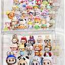 JOYZAN Clear Acrylic Display Case with Lights, 4 Tier LED Display Case for Collectibles 14.2" x 8.67" x 10.6" Stackable Lighted Display Box with Magnetic Door - Large 2 Packs