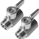 Beduan Mini Ball Valve Stainless Steel(316) 1/2" NPT Male x NPT Female Mini Ball Shutoff Valve (Pack of 2)