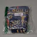 Blue Hanukkah Christmas Tree Skirt 36in, Happy Hanukkah Tree Ornament Decor for Gold Candlestick Stars Christmas Tree Mat, Chanukah Decorations for Home New Year Holiday Party