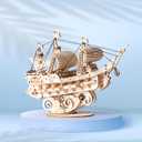 Rolife 3D Wooden Puzzles Model Kit for Adults to Build, Wooden Model Ship Series Sailing Ship Building Model Kit, DIY Crafts Hobbies/Collections/Decorations/Gifts for Friends and Family (Sailing Ship)