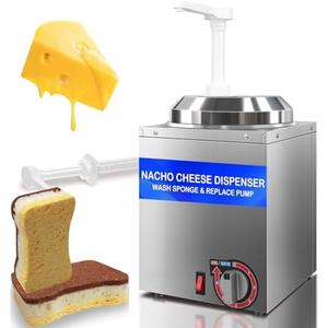 Hijolla Cheese Warmer Dispenser with Pump,Nacho Cheese Warmer with 2.8Qt Capacity,Electric Hot Fudge Dispenser Caramel Butter Sauce Warmer 400W,86-194 F Temp Adjustable for Salad Jam Seasoning Sauce