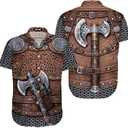 Mens Halloween Hawaiian Shirt, Horror Friends Shirts for Men Women Short Sleeve (Brown, XL)