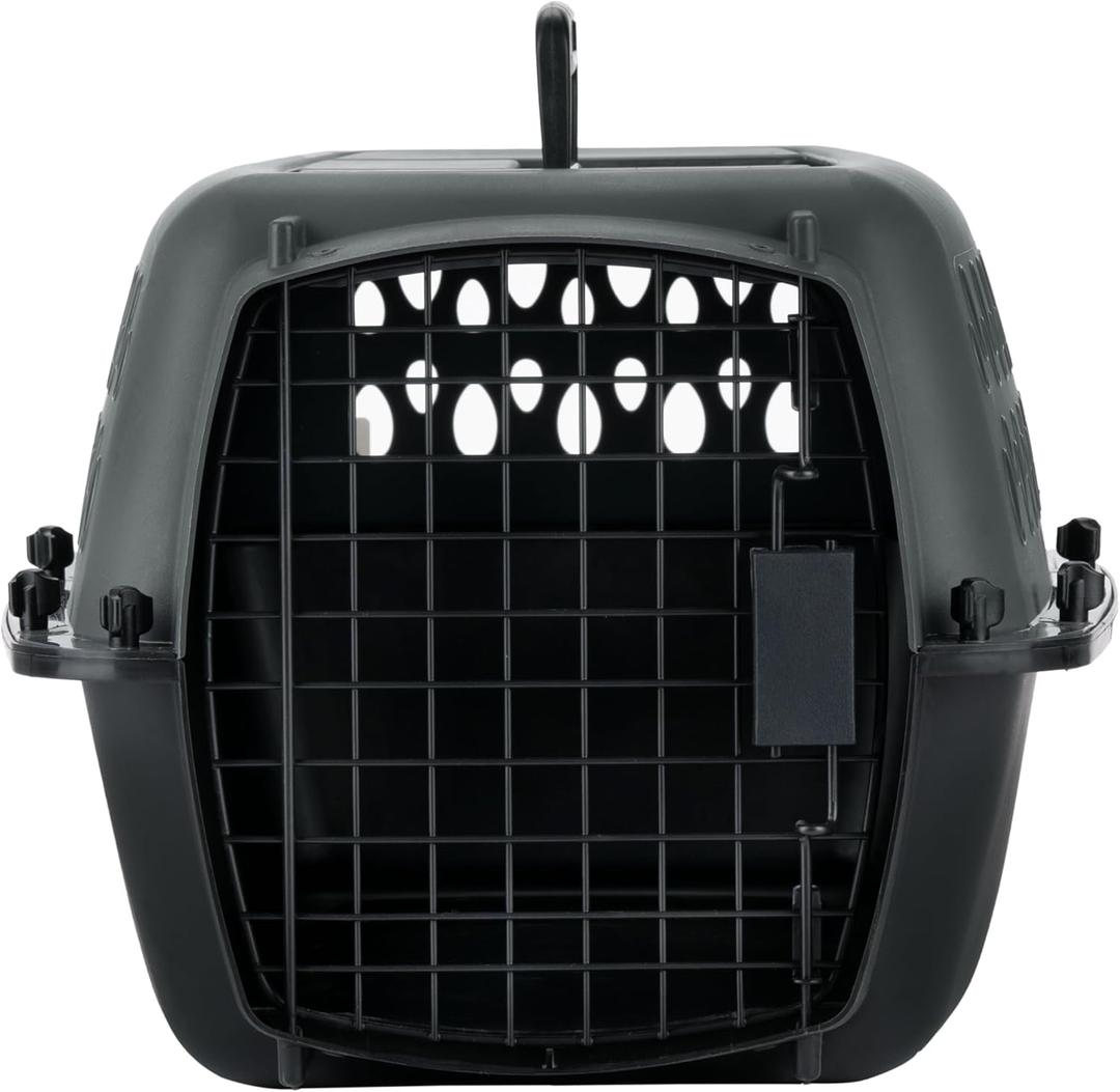 Petmate Pet Porter Dog Kennel 23", Dark Gray & Black, for Pets up to 15lbs, Made in USA