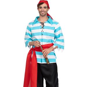 Leg Avenue Men's Pillaging Pirate Costume (X-Large, Blue/White)