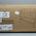 Uuoeebb Baby Bassinet, Bedside Bassinet for Baby, 2-in-1 Bedside Sleeper with Mattress, Half-Mesh Breathable Design, 4 Auto-Lock Wheels, Storage Basket, Easy Assembly (Khaki), Crib