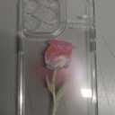 Casechics Compatible with iPhone Case,Cute Tulip Rose Flower Flower Camera Lens Protection Clear Soft Shockproof Cover Phone Case for Women Girls (Pink,iPhone 14 Pro Max)