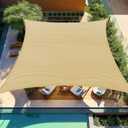 Shade&Beyond 20'X26' Sun Shade Sails Curved Canopy Rectangular Sand 185GSM Shade Sail Permeable for Patio Deck Yard Backyard