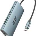 Acer USB C Hub with 4k HDMI, 9-in-1 USB C to Ethernet Adapter, 5Gbps USBA 3.0 Docking Station, VGA Splitter, SD Card Reader, PD 100W Charging for MacBook, Acer, Laptops, Surface and More
