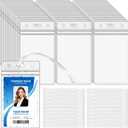 Oomcu 60 PCS Clear Plastic Luggage Tags Holders Bulk - Cruise ID Card Badge Label Tag Holder with Loops Straps for Suitcases, Backpacks, Travel, Office, Business Supplies,Baggage Name Tags (60)