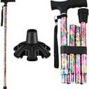 Walking Cane LIXIANG Cane for Man/Woman | Mobility & Daily Living Aids | 5-Level Height Adjustable Walking Stick | Comfortable Plastic T-Handle Portable Walking Stick Folding Cane