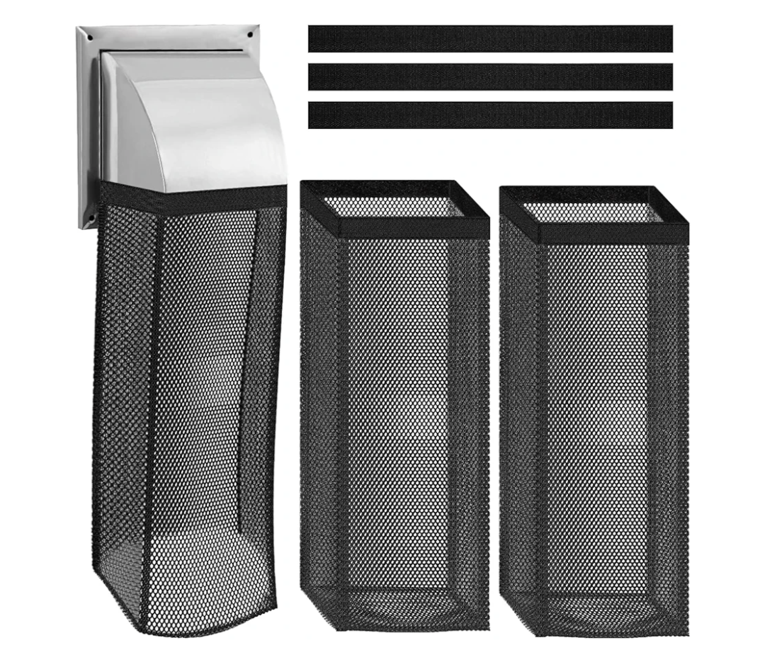 KYZDZQ 3 Pcs Dryer Vent Lint Catcher Bag, Dryer Vent Lint Trap, Dryer Vent Lint Dust Bag, Lint Catcher for 4-inch Dryer Vent Outside (black)