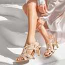 PIZZ ANNU Women's Amelia Heels Sandals Sparkle Crystal Open Toe Slingback High Heel Sandals Dress Pumps Shoes for Party Wedding (Beige), 9.5