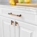 Asidrama 10 Pack Champagne Bronze Kitchen Cabinet Knobs - Brushed Brass & Gold Cabinet Hardware for Dresser Drawers