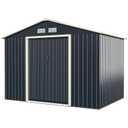 11 x 8 Feet Metal Storage Shed for Garden and Tools with 2 Lockable Sliding Doors