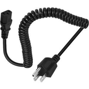 3 Prong Female Coiled Spiral Power Cable,3 Prong AC Power Cord Cable 2.5m/8FT 18AWG Connector Plug Wire,Suitable for TV, Computer, Printer, Radio, Monitor Laptop, etc (Black Straight)