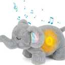 Breathing Stuffed Animal for Anxiety, Baby Soothers for Sleep, Elephant Stuffed with White Noise Pure Music for Anxiety Baby Sleep Aid Enhance 30Min Auto Off