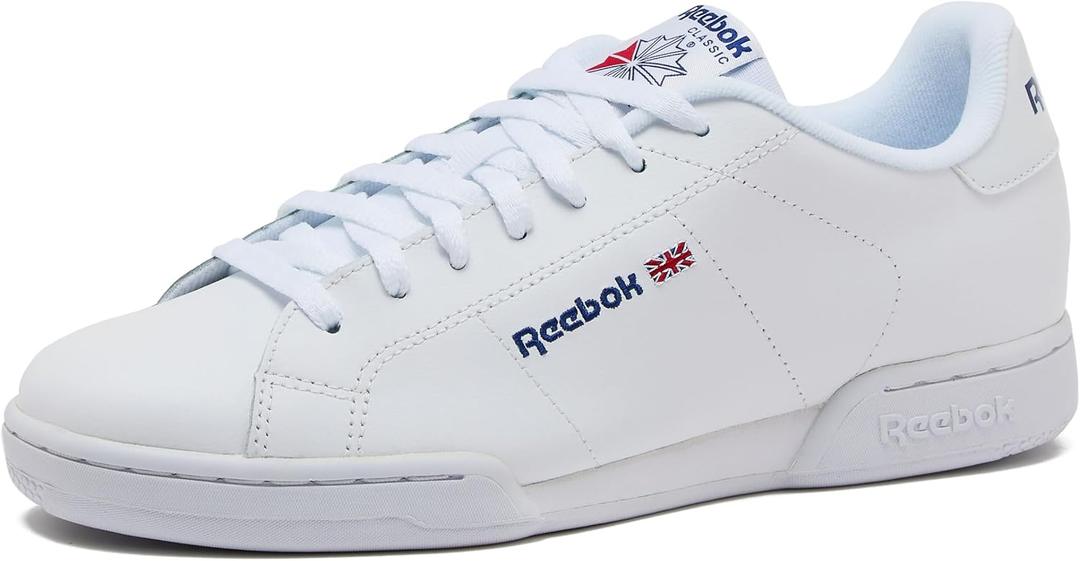 Reebok NPC II Sneakers for Men, Casual Tennis Mens Shoes, White/White, 12