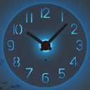 JoFomp LED Wooden Wall Clocks Battery Operated, 10 Inch Silent Wall Clock Glow in Dark, Sound Control Night Light Wall Clocks for Living Room Decor, Light Up Wall Clock for Bedroom, Hollow Design