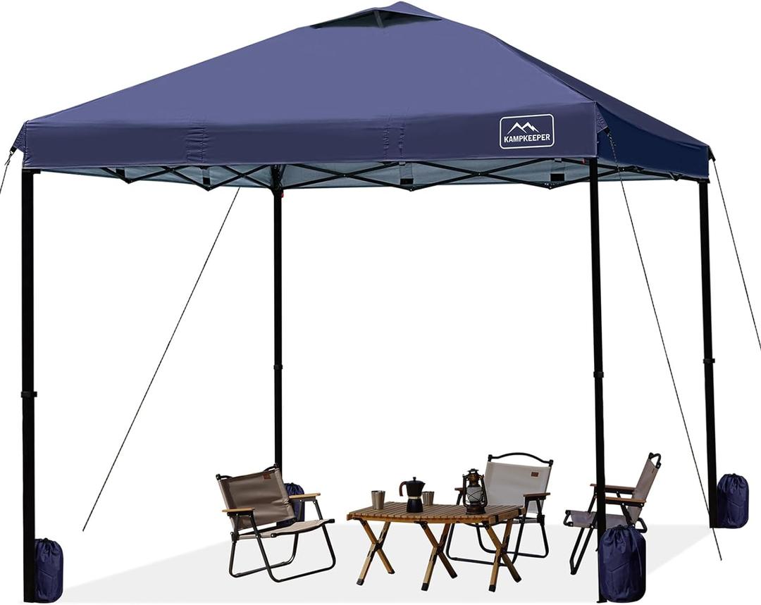 KAMPKEEPER 10x10 Pop Up Commercial Canopy Tent - Waterproof & Portable Outdoor Shade with Adjustable Legs, Air Vent, Carry Bag & Sandbags(Navy Blue)