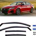 In-Channel Rain Guards for Nissan Altima 2019-2026, Window Visor Shields Vent Deflector Shade Wind Dark Smoke 2020 2021 2022 2023 2024 2025 19 20 21 22 23 24 25 26, Tape-On Inside-Mount, 4PCS