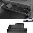 LUCKEASY Glove Organizer for Tesla Model Y Juniper 2025 2026 Glove Box Storage Box Tray Organizer Accessories TPE Storage Tray Black