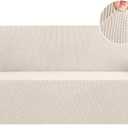 Flamingo P High Stretch Sofa Slipcover Non Slip Couch Cover for 3 Cushion Couch Washable Pet Furniture Protector Covers with Elastic Bottom, Thick Jacquard Fabric (Large, Biscotti Beige)