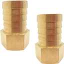 2PCS Brass Hose Fittings 3/4" NPT Female to 1" Barb Adapter for Air Fuel Oil Line by CX WONDERLAND