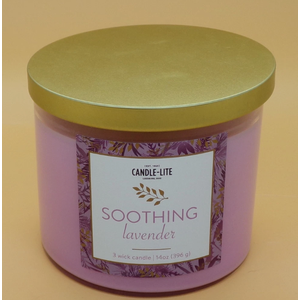 Candle-Lite 3-Wick Candle Soothing Lavender 14 ounces 2 Pack