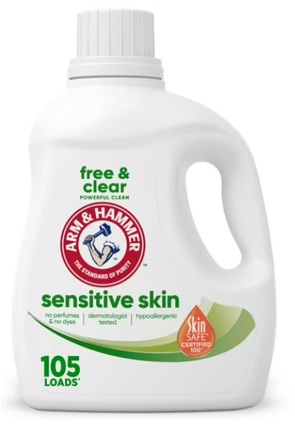 ARM & HAMMER Sensitive Skin Free & Clear Liquid Laundry Detergent, 105 fl oz, 105 Loads