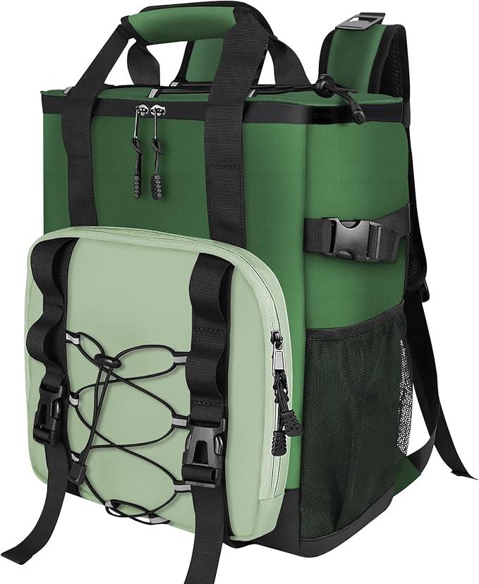 Large Backpack Cooler,40 Cans Leak Proof & Waterproof & Insulated Cooler Backpack, Soft Cooler Bag for Men & Women, Ice Chest for Camping,Beach,Picnic,Lunch,Travel,Fishing, Green