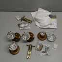 2 Pack Crystal Knobs Antique Brass Door Knob Interior Privacy Door Knob for Bedroom and Bathroom Glass Door Knob