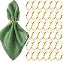 50 Pcs Gold Napkin Rings Bulk, Exquisite Round Napkin Ring Buckles, Suitable for Family Dinners, Weddings, Holiday Parties