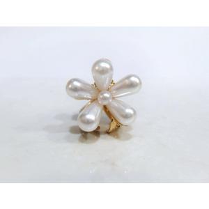 6 PCS Generic Small Mini Gold Flower Metal Hair Claw Clip with Faux Pearls