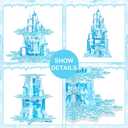 2 Pack Cupcake Stands Frozen Birthday Party Decorations: 3-Tier Snowflake Winter Wonderland Theme Cupcake Holders for Girls Kids Princess Party Favors, Blue Castle Toppers Cup Cake Tower Stand