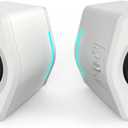 G2000 32W PC Computer Speakers for Gaming Desktop PC Laptop Mac Computer Woofer Speakers Bluetooth USB 3.5mm AUX Inputs RGB Lights Multimedia Speakers White