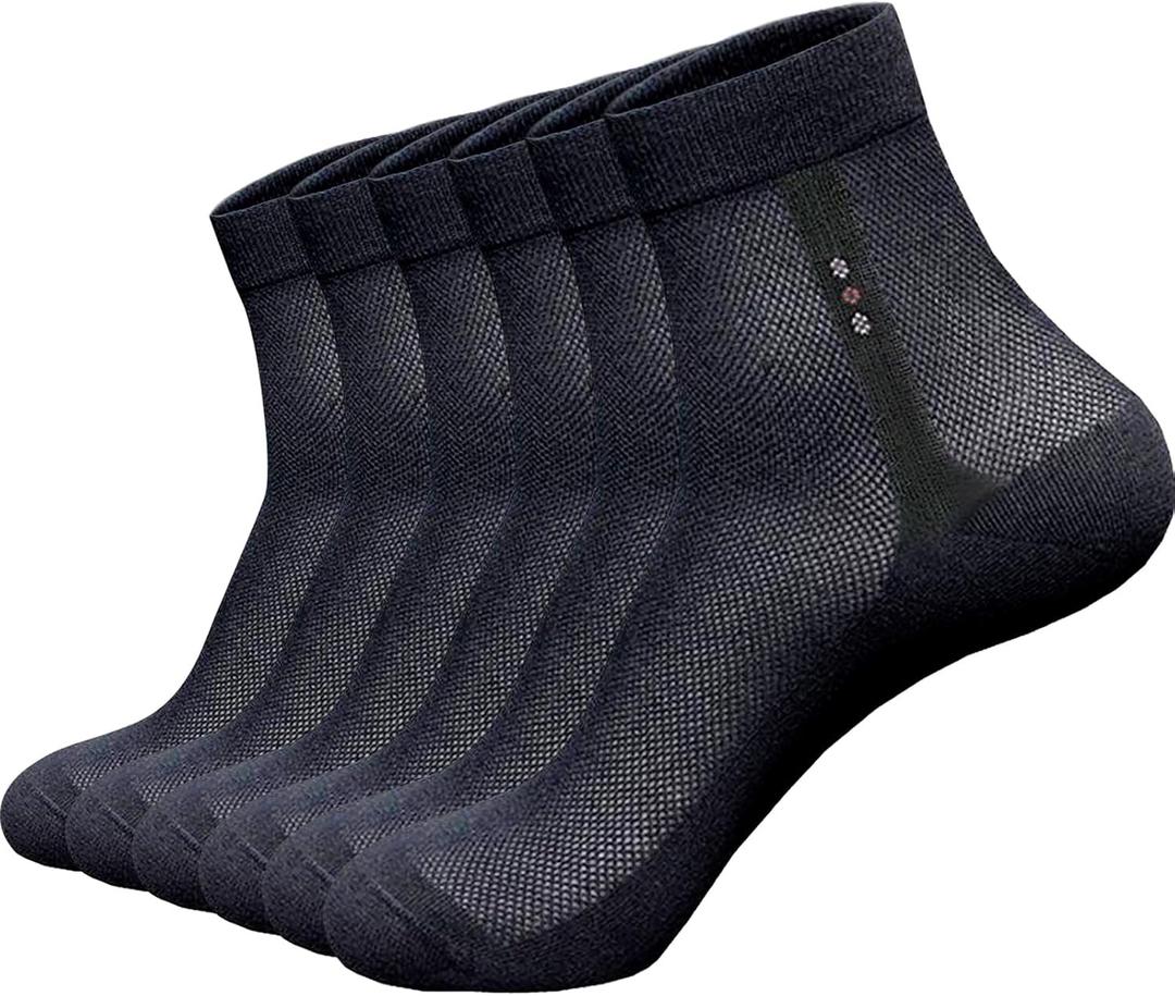 6 Pack Socks for Men Athletic Thin Cotton Mesh Breathable Summer Ankle Socks Moisture Wicking Casual Work Gym