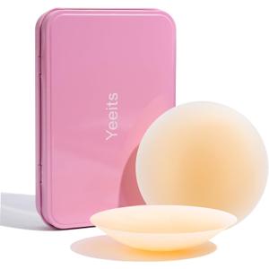 Pasties Sticky Bra Nipple Covers for Women Hypoallergenic Waterproof Reusable Silicone Bra Adhesive Bra with Box (Caramel)