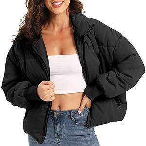PABOPKOBI Women’s Winter Baggy Zip Puffer jackets Short Down Jacket Coat (Small, Black) PABOPKOBI Women’s Winter Baggy Zip Puffer jackets Short Down Jacket Coat (Small, Black)