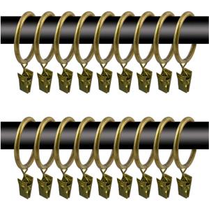 40 Pcs 1.26" Metal Curtain Rings with Clips, Drapery Hanging Rings Clips for Tension Rod Bracket Eyelets Decorative Hangers, Bronze 40 Pcs 1.26" Metal Curtain Rings with Clips, Drapery Hanging Rings Clips for Tension Rod Bracket Eyelets Decorative Hangers, Bronze