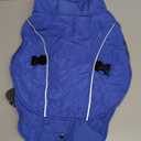 DENTRUN Winter Warm Dog Coat Reflective Jacket with Turtleneck for Cold Weather, Adjustable Buckle Windproof Water Repellent, Thick Snowsuit Fleece Vest for Small, Medium, Large Dogs, Blue, M