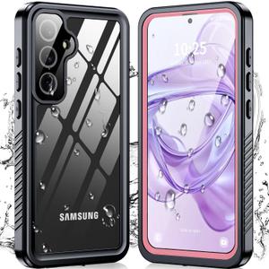 ANTSHARE for Samsung Galaxy S24 FE Case with Built-in Screen Protector, 360 Full Body Protective Shockproof IP68 Waterproof Case for S24 FE 5G - Pink
