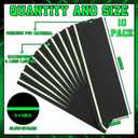 Nuanchu 10 Pack 10'' x 30'' Outdoor Stair Treads Anti Slip Tape Glow in Dark Stripe Non Slip Grip Tape Non Skid Adhesive Friction Traction Stair Treads for Wooden Steps Outdoor Indoor Step Slippery