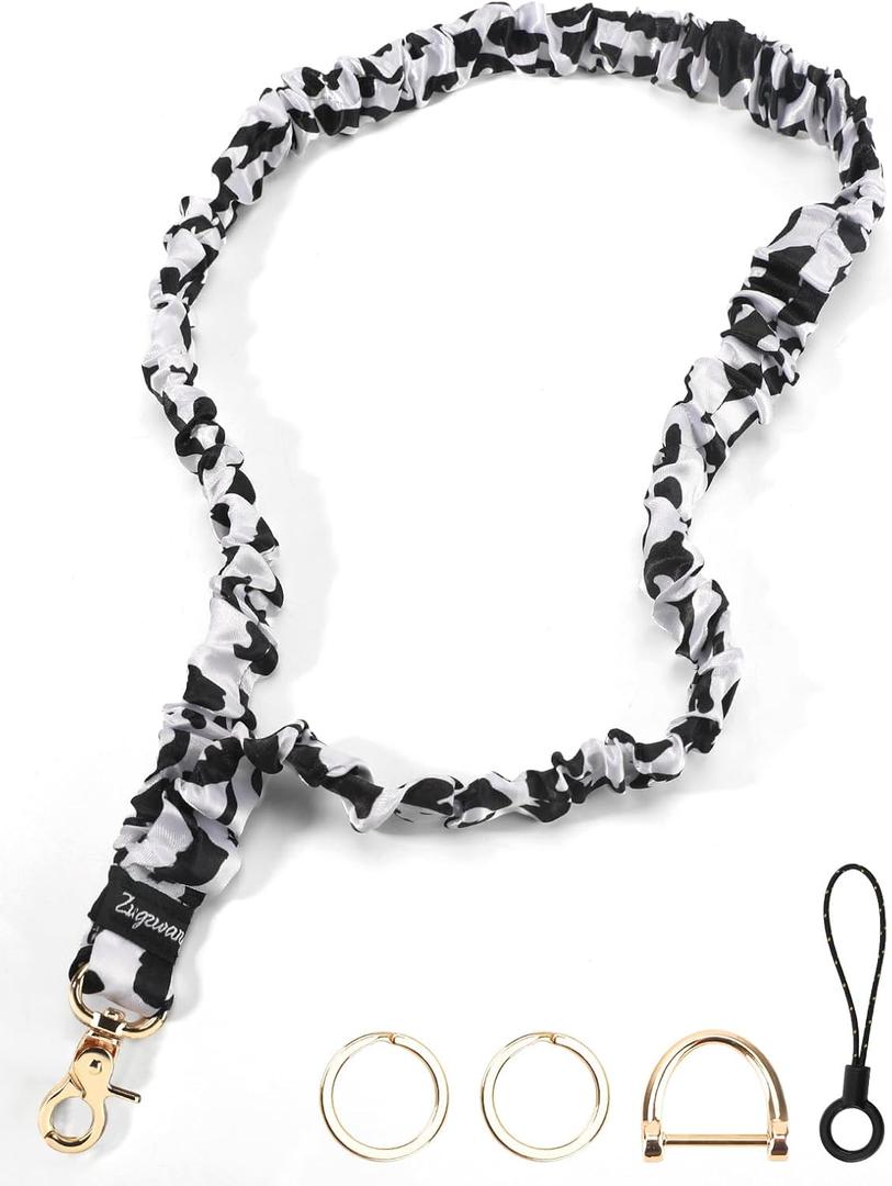 Zugzwang Stretchy Scrunchie Lanyard for ID Badges & Keys - Teacher Lanyard, Cute Elastic Necklace for Women, Nurses
