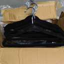 BAGAIL Kids Velvet Hangers 11 Inches Children's Clothes Hangers Non-Slip Baby Hangers for Infant/Toddler (Black,50pack)