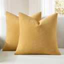 MIULEE Sage Green Couch Pillow Covers 18x18 Inch, Set of 2 Soft Spring Chenille Decorative Square Throw Pillow Covers Farmhouse for Sofa Living Room Bed