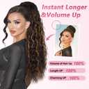 ALXNAN Curly Wave Hair Extensions Ponytail,30" Claw Clip in Ponytail | Natural Wave Looking Synthetic Pony Tail Hair Extensions Hairpieces For Thin Hair Women Daily Party Wear